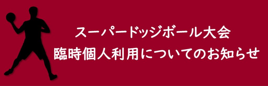 (12/2更新)【スーパードッジボール】臨時個人利用について